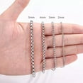 thumbnail image 5 of 16"-40" Hot Square Rolo Stainless Steel Round Box Chain Necklace for Men Women, 5 of 5