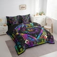 thumbnail image 3 of Erosebridal Constellation Astrology Bedding Full Size,Gradient Sun Moon Bed Set,Trippy Galaxy Bedding Sets Full Size For Teens, Microfiber Gray Room Decor Reversible,7pcs, 3 of 6