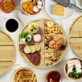 thumbnail image 4 of 3-Piece  Bamboo Cheese Board Set with Magnetic, 28in Large Bamboo Cutting Board Set with Deep Juice Grooves, for Party, Wedding, Kitchen Food Prep, 4 of 7