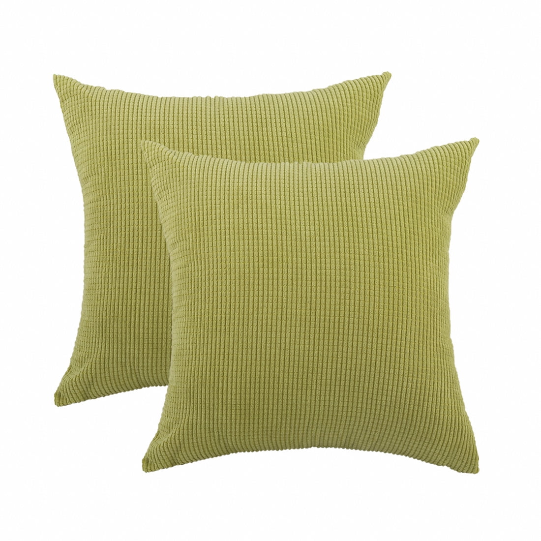 Unique Bargains 2Pack Corduroy Decorative Throw Pillow Covers Green