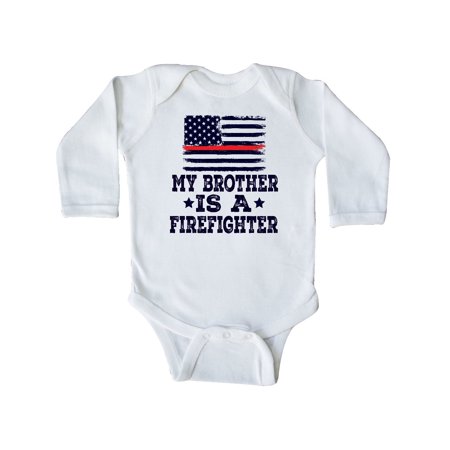 

Inktastic Brother Is A Firefighter Gift Baby Boy or Baby Girl Long Sleeve Bodysuit