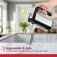 thumbnail image 4 of Holstein Housewares - 250W 5-Speed Hand and Stand Mixer with LED Light, Black/Stainless Steel, 4 of 9