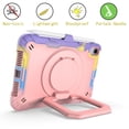 thumbnail image 3 of Rugged Kids Case for iPad mini 6th Gen 8.3" 2021, Heavy Duty Shockproof 360°Swivel Ring Stand Handle Case Cover for iPad mini 6th Gen 8.3" 2021, Pink+Purple, 3 of 8