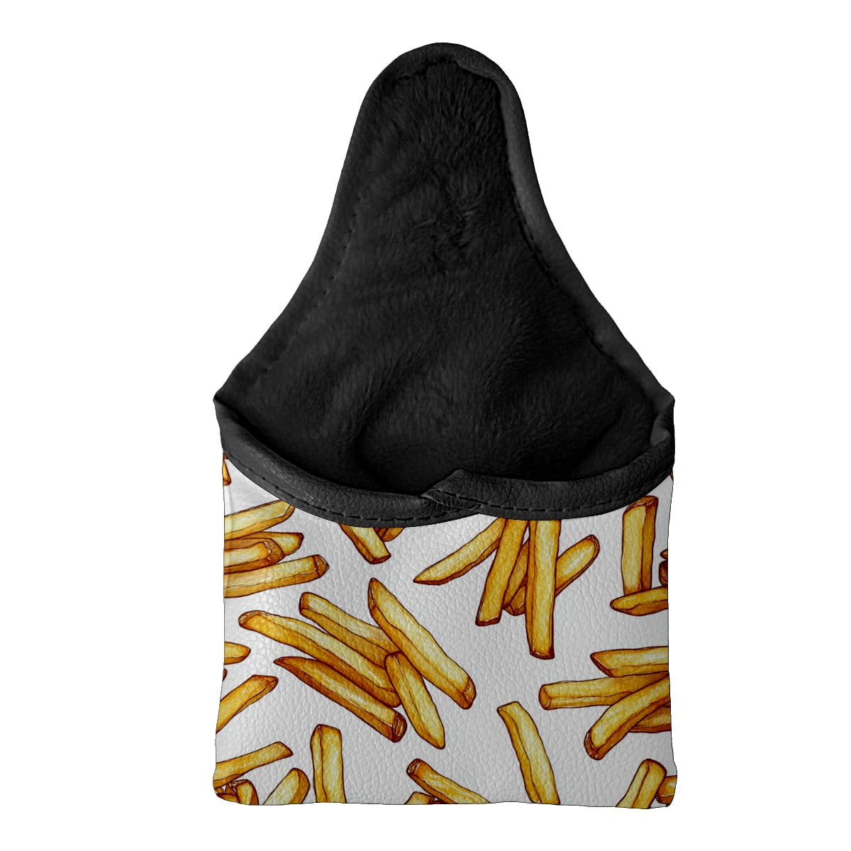 Golf Mallet Putter Cover Premium Leather Golf Putter Head Cover with Magnetic Closure Golf Cover for Men and Women French Fries Pattern