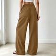 thumbnail image 5 of MuXiKeJi Clothes Cotton Linen Pants Women Petite High Waisted Wide Leg Trousers Summer Dressy Casual Work Slacks with Pockets, 5 of 7