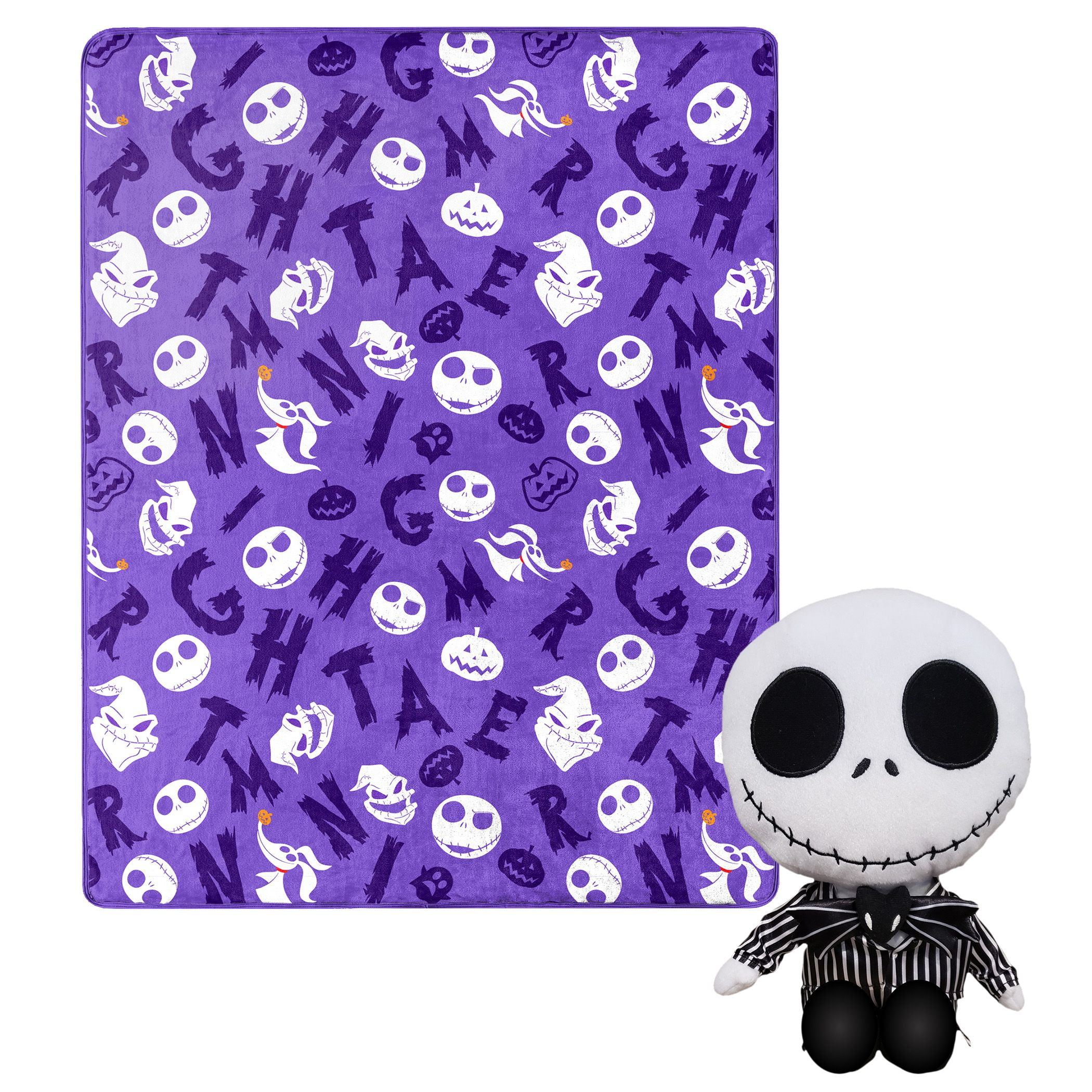 Nightmare Before Christmas Nightmare Friends Kids Silk Touch Throw Blanket with Plush Hugger
