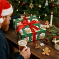 thumbnail image 3 of CozyNestFinds Funny Christmas Beer Wrapping Paper Roll, Festive Beer Mugs in Santa Hats, Elf Hats, Reindeer Antlers Green Holiday Gift Wrap for Adults, Men, Party, White Elephant, 17 In x 16.4 Feet, 3 of 16