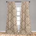 thumbnail image 2 of Ethnic Window Curtains, Oriental Atmosphere Flowers Vintage Pattern Damask Leaves Traditional Print, Lightweight Decor 2-Panel Set with Rod Pocket, Pair of - 28"x95", Warm Taupe Eggshell, by Ambesonne, 2 of 3