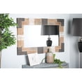 thumbnail image 2 of DecMode 29" x 46" Brown Wall Mirror with Faux Metal Details, 2 of 12