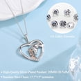 thumbnail image 3 of Collar ACOGVN con colgante en forma de corazón para mujer, con diseño de caballo y niña, chapado en plata, 3 of 7