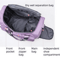 thumbnail image 5 of FTCBJJA Sports Duffle Bag with Shoe Compartment and Wet Pocket, Multipurpose Lightweight Travel Backpack, Overnight Weekender Training Handbag Yoga Bag for Women and Men, Purple, 5 of 7