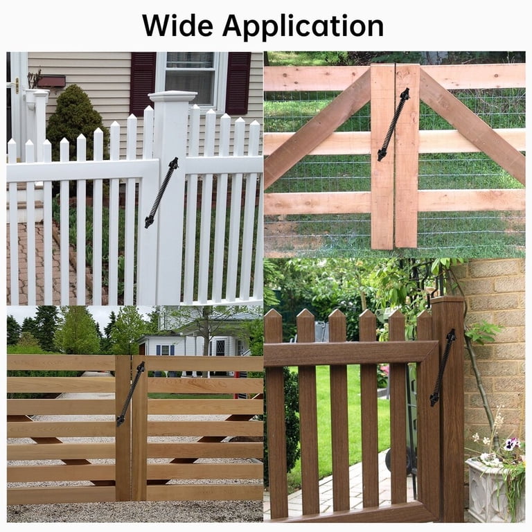 KHZSPP 14” Gate Spring Self-Closing Kit – 2-Pack, Adjustable Outdoor Fence Closer For Wood & Vinyl Gates