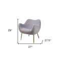 thumbnail image 3 of 29" Plush Grey and Gold Comfy Accent Chair, 3 of 8