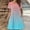 Sky Blue, variant on Sakmal Womens Dresses Summer Crew Neck Yellow Mid-Length Gradient Loose Fit with Pocket Short Sleeve Basic Shift Dress