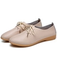 thumbnail image 2 of Mortilo Fashion Womens Breathable Lace Up Shoes Flats Casual Shoes PU casual shoes for Women Beige, 2 of 6