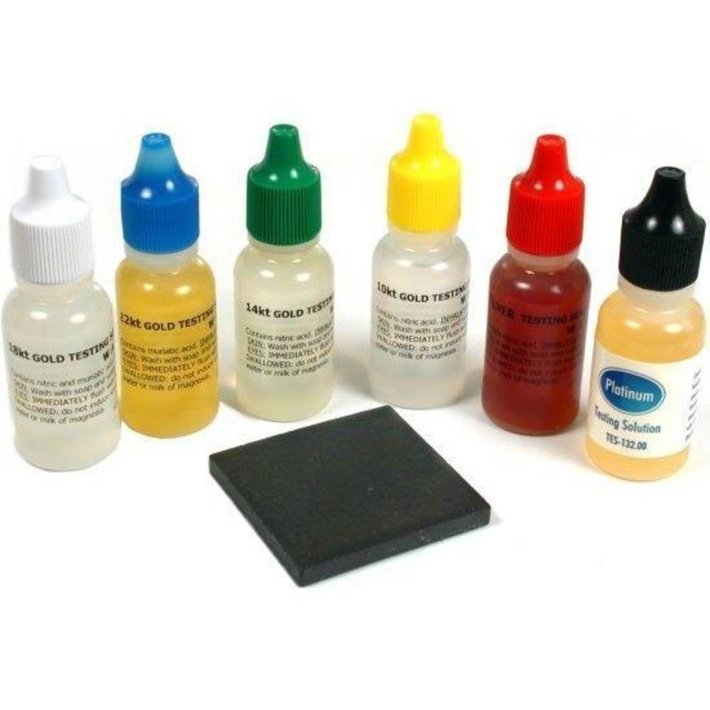 Precious Metals Testing Kit Silver Platinum 10k 14k 18k 22k Gold Silver Platinum 10k 14k 18k 22k Gold