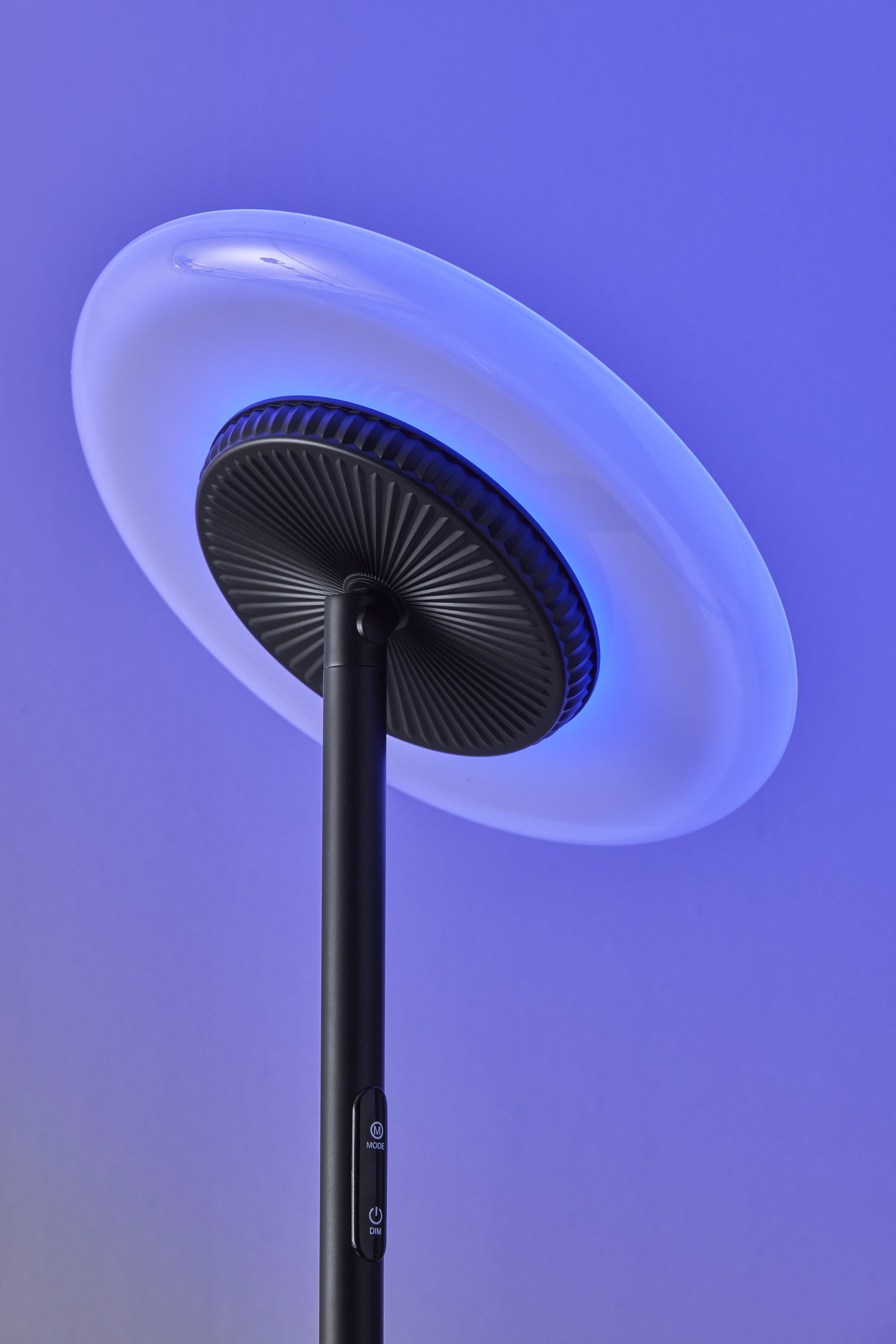 Simplee Adesso Brand RGB Black Floor Lamp, 6 Different Automatic Color Change, Modern Design, New
