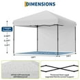 thumbnail image 6 of 10x10 Pop Up Canopy Tent Outdoor Canopy with Removable Sidewalls Heavy Duty Commercial Instant Tent Shelter (White, 1-Sidewall), 6 of 7