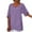 #7-Purple, variant on Pntutb Women's Casual Lotu Sleeve V-Neck Solid Irregular Blouse Tops T-Shirt Clothes
