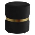 thumbnail image 1 of Ottomane ronde en velours, noir, 1 of 3