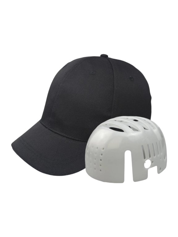 Baseball Bump Cap Hard Hat Comfortable Shockproof with Insert Versatile Headgear Black