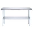 thumbnail image 2 of 14" x 60" Stainless Steel Work Table with Undershelf Food Prep NSF Utility Work Station, 2 of 9