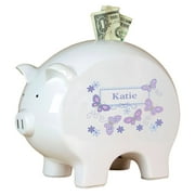 My Bambino Asymmetrical Pig Piggy Banks & Money Jars White/Purple