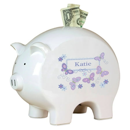 My Bambino Asymmetrical Pig Piggy Banks & Money Jars White/Purple