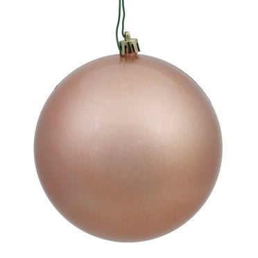 Vickerman 4" Rose Gold Candy Ball Ornament, 6 per Bag