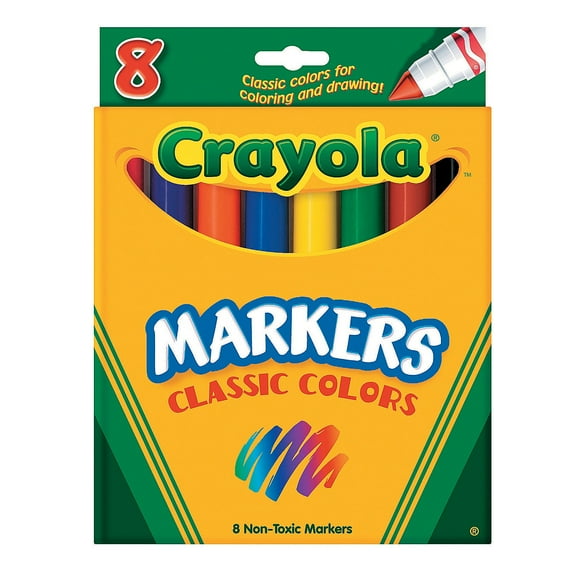 Crayola 8 Ct Classic Conical Tip Markers - Basic Supplies - 8 Pieces
