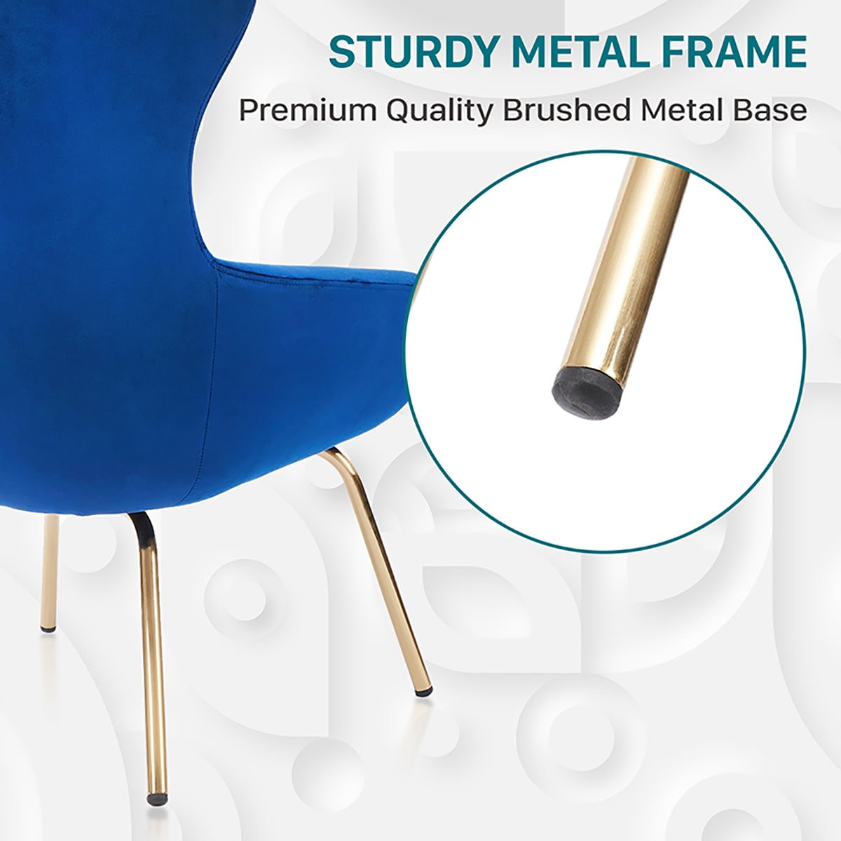 Furniture of America Jica Indoor Tufted Wingback Armchairs & Accent Chairs, Blue and Gold