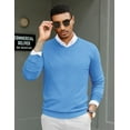 thumbnail image 3 of COOFANDY Men Casual V Neck Sweater Ribbed Knit Slim Fit Long Sleeve Pullover Top, 3 of 6