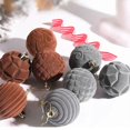 thumbnail image 5 of Sturdy Flocking Christmas Hanging Charm 12pcs 8cm Stylish Shatterproof Baubles for Home and Office Holiday Decoration dark brown, 5 of 5
