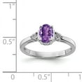 thumbnail image 2 of 925 Sterling Silver Rhodium Plated Diamond and Amethyst Ring Size 9, 2 of 5