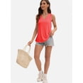 thumbnail image 6 of 3-pack Deep pink Womens Tank Tops V Neck Summer Trendy Casual Loose Fit Flowy Sleeveless Shirts, 6 of 6