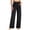 Black, variant on Patlollav Womens Solid Color Fashionable and Comfortable Wide Leg Straight Yoga Pants Tummy Control