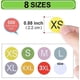 thumbnail image 2 of Clothing Size Sticker Labels Round Color Stickers With Black Text 8 Rolls 7 Sizes And One Roll Blank, 2 of 5