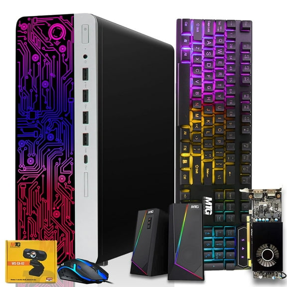 Restored HP G3 Gaming Desktop PC,Core i7 6th Gen,AMD RX 550 Graphic,16GB RAM,240GB SSD,RGB Keyboard Mouse,Speaker,Webcam,WiFi,Windows 11 Pro