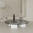thumbnail image 3 of Mesa de centro redonda transparente, Mesa de centro transparente moderna minimalista de cristal, decoración para sala de estar, Mesa Auxiliar, muebles de Patio, 3 of 4