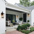 thumbnail image 4 of KAWOTI 20 in. 2-Light Sandy Black Hardwired Outdoor Wall Lantern Sconce with Clear Glass, 4 of 9