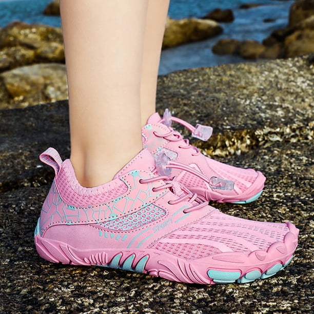 Zapatos acuáticos Zapatos acuáticos para niños Zapatos transpirables para correr para niños para caminatas en el lago (Rosa 28)