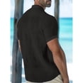 thumbnail image 4 of Yifymode Men's Mandarin Collar Linen Henley Shirt, Short Sleeve Chest Pocket Comfort Casual Top Black L, 4 of 4