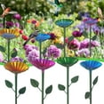 thumbnail image 3 of XEOVHV Outdoor Bird Baths with Birdbaths, Flower Design, Colorful Butterfly Bath Bowl Hummingbird Feeder, 3 of 10