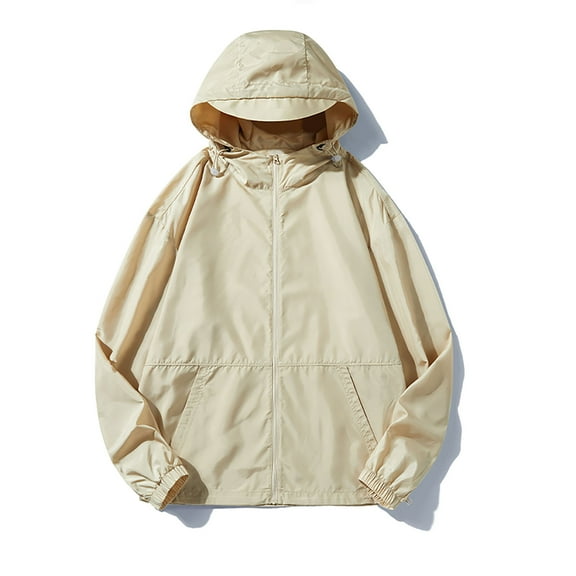 2023 Winter Womens Raincoat Womens Windbreaker Coat Winter Lightweight Outdoor Hiking Biker Hooded Jacket Long Sleeve Zip up Casual Solid Plus Size Bicycle Outwear Up to 65% off