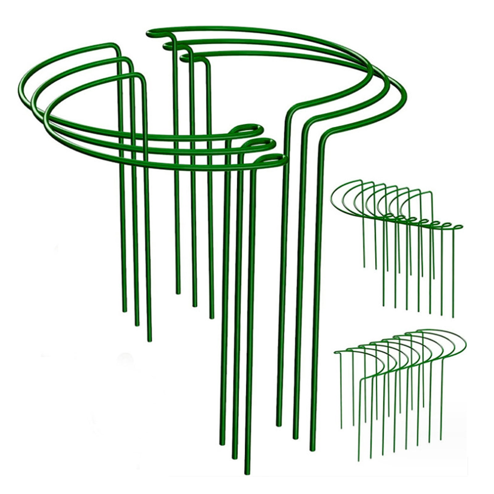 OIUR Plant Support Stakes Half Round Top Metal Plant Stake Peony Cages And Supports Garden Plant Support Rings for Outdoor Indoor Plants Tomato Hydrangea
