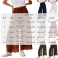 thumbnail image 4 of Tqcoqu Women's High Waisted Wide Leg Cropped Lace Hem Pants, Drawstring Casual Lightweight Trousers with Pockets, 4 of 9