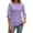 Lavender, variant on 2026 Spring Summer Knit Top for Women Crewneck 3/4 Sleeve Solid Color Soft Breathable Lightweight Casual Blouse for Daily Work Office Lavender S by Duoif