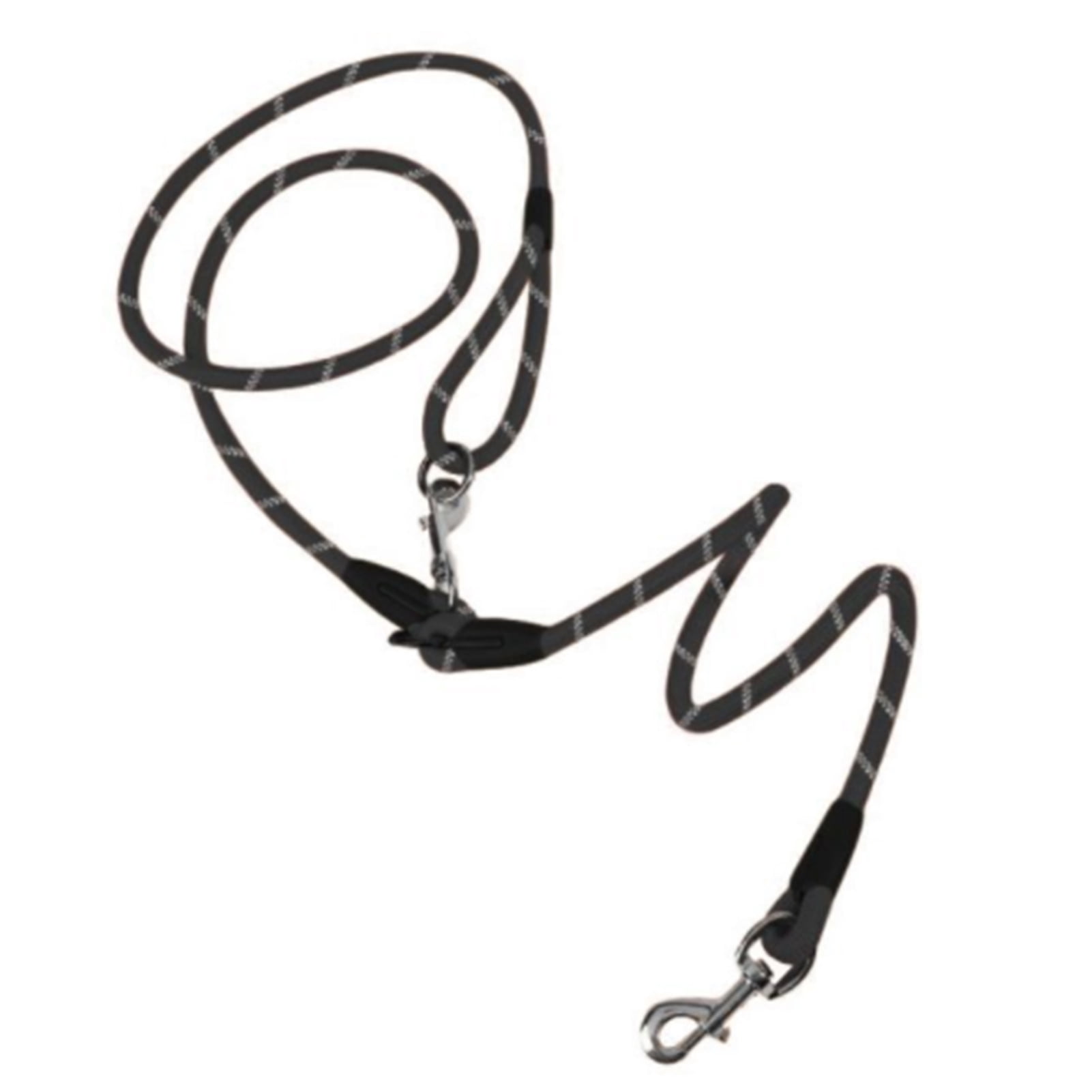 BIMZUC Hands-Free Dog Leash Nylon Training Walking Crossbody Pet Leash with Reflective Stitching Adjustable for Small Medium Large Dogs, Black Color, Single Dog Leash Version