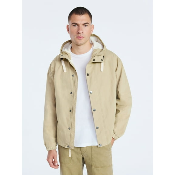 Free Assembly Men's Utility Jacket with Hood, Sizes S-3XL