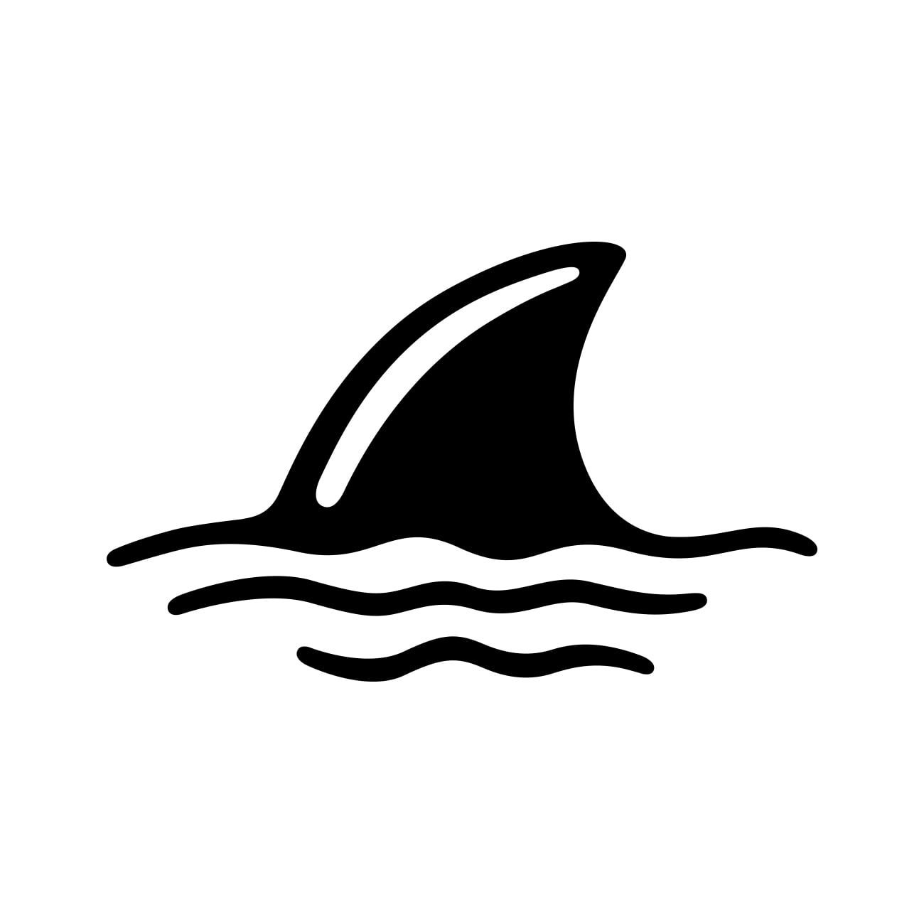 Shark Fin in Water Sticker Decal Die Cut - Self Adhesive Vinyl